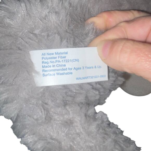 Walmart Plush Bunny Rabbit Nursery Shower Gift M Curly Brown Stuffed Animal 10” - Picture 7 of 13